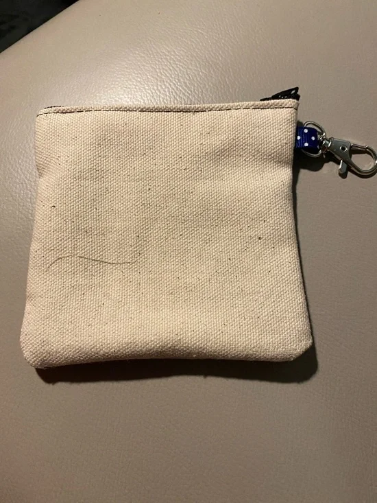 Canvas Pig Pen Peanuts Coin Accessory zippered Pouch with lobster clasp - Picture 2 of 3